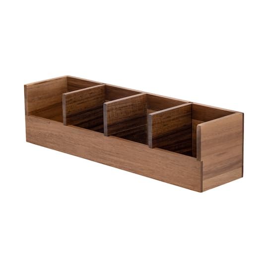 Seville Classics Small Acacia Desktop Organizer